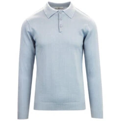 Brando 1960s Mod Knitted Polo DP -Trendify Shop madcap england brando knitted polo blue fog 3 73668.1661265873 5