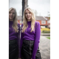 Brigitte Ribbed Turtleneck Top (B) -Trendify Shop madcap england brigitte turtleneck purple1 08262.1661264113