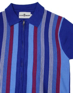 Capitol Mod Zip Through Stripe Polo -Trendify Shop madcap england capitol zip polo surf blue 1 89563.1661268379