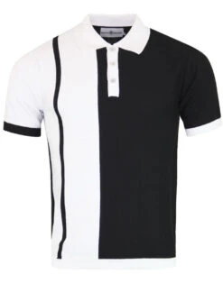Capone Mod Ska Two Tone Knit Polo -Trendify Shop madcap england capone 2 tone polo 2 11303.1661268972