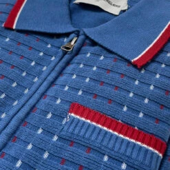 Coltrane Mod Jacquard Knit Polo Z -Trendify Shop madcap england coltrane jacqaurd polo federal blue 4 21805.1683192623