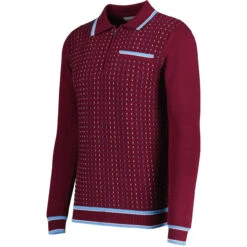 Coltrane Mod Jacquard Knit Polo Z -Trendify Shop madcap england coltrane jacqaurd polo zinfandel 2 95099.1683192083