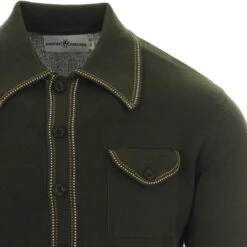 Crawdaddy Micro Dash LS Polo (Navy) -Trendify Shop madcap england crawdaddy long sleeve polo rosin 2 54679.1661262402 2