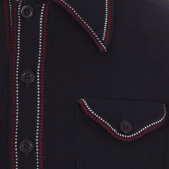 Crawdaddy Micro Dash LS Polo (Navy) -Trendify Shop madcap england crawdaddy ls polo cardigan navy 21 96538.1661262416 2