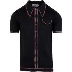 Crawdaddy Micro Dash Knit Polo NAVY -Trendify Shop madcap england crawdaddy polo black 01 80650.1661274024 2
