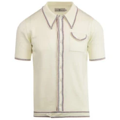 Crawdaddy Micro Dash Knit Polo (WW) -Trendify Shop madcap england crawdaddy winter white polo 3 53953.1661267074 4