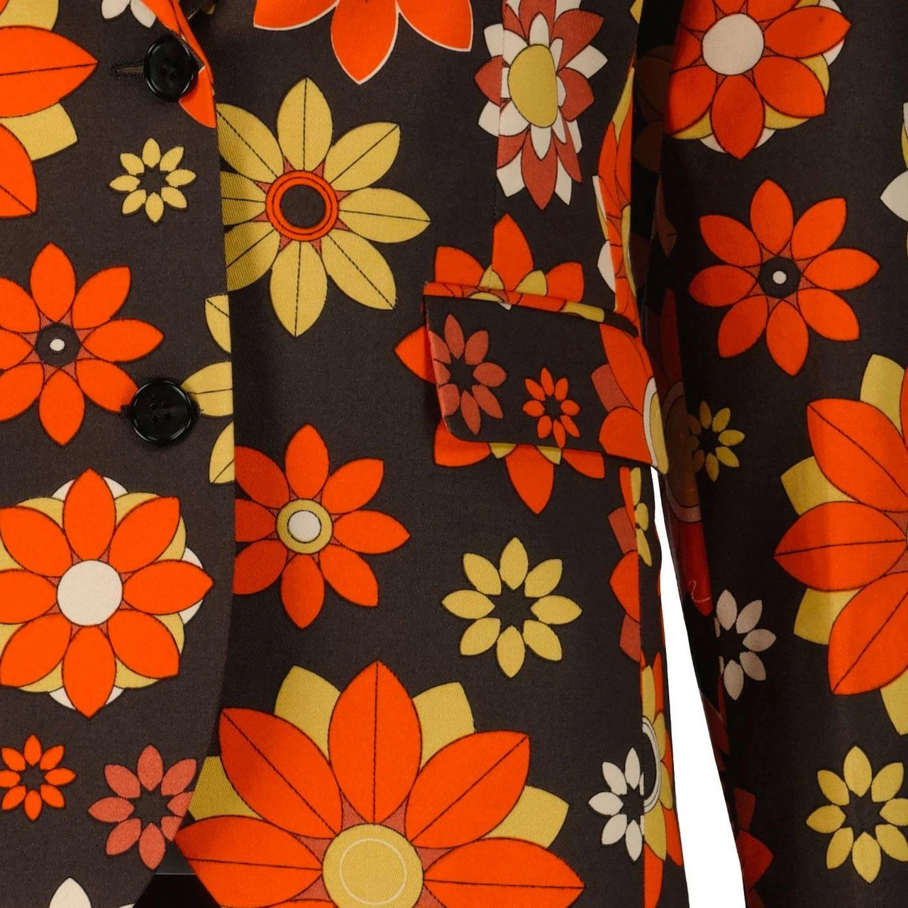 Beau Women's 70s Daisy Print Blazer 3 Beau Women's 70s Daisy Print Blazer