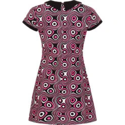 Dollierocker Op Art Mod Dress -Pink -Trendify Shop madcap england dollierocker op art pink4 11162.1661263510