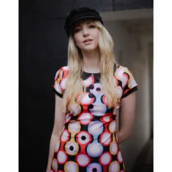 Bobbie Retro 60s Cord Bakerboy Cap -Trendify Shop madcap england dollierocker psych black dress11 03541.1661270643