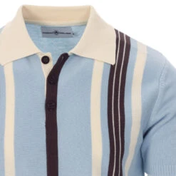 Farlowe Mod Stripe Knit Polo Top GO -Trendify Shop madcap england farlowe knitted polo top winter sky 2 76132.1661261183 1