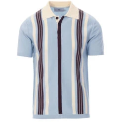 Farlowe Mod Stripe Knit Polo Top PP -Trendify Shop madcap england farlowe knitted polo top winter sky 3 85810.1661261181 2