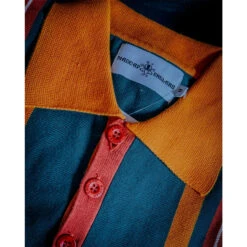 Farlowe Mod Stripe Knit Polo Top -Trendify Shop madcap england farlowe polo pine2 40040.1661261216