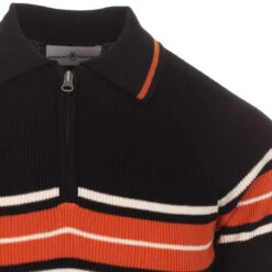 Fireball Mod Rib Zip Neck Polo (B) -Trendify Shop madcap england fireball ribbed polo black 2 02135.1661263320 1