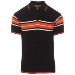 Fireball Mod Rib Zip Neck Polo (B) -Trendify Shop madcap england fireball ribbed polo black 3 42567.1661263318 1