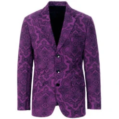 Paisley Rave Cord 3 Button Blazer T -Trendify Shop madcap england hendrix paisley blazer grape 4 39646.1661263930
