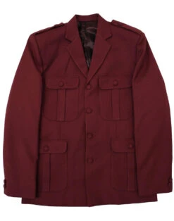 Mod Hopsack Safari Jacket BURGUNDY -Trendify Shop madcap england hopsack safari blazer bordo 3 60625.1661269300 1