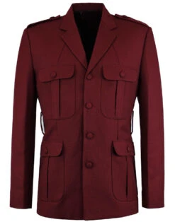 Mod Hopsack Safari Jacket BURGUNDY -Trendify Shop madcap england hopsack safari blazer bordo 5 09902.1661269295 1
