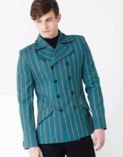 Howl Double Breasted Stripe Blazer -Trendify Shop madcap england howl blazer green2 65033.1661268827
