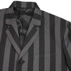 Inferno 60s Mod Stripe Blazer (B/G) -Trendify Shop madcap england inferno stripe blazer black grey 4 97509.1661266195