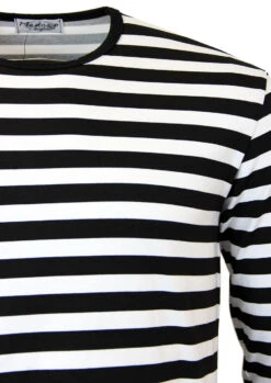 Kings Road Mod 60s Striped Tee -Trendify Shop madcap england jones black white t shirt2 53448.1666958904