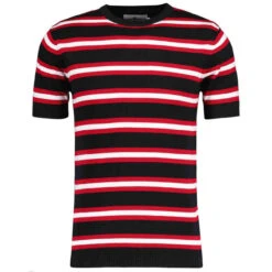 Kingsnake Mod Stripe Knit Tee B -Trendify Shop madcap england kingsnake stripe knitted tee black 1 65268.1668164278