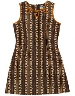 Lazy Daisy 70s Stripes Retro Dress -Trendify Shop madcap england lazy daisy dress brown 2 02079.1661270334
