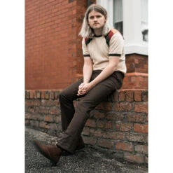 Logan Bootcut Hopsack Trousers (Br) -Trendify Shop madcap england logan bootcut brown2 67713.1661261712