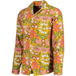 Rock-a-Hula Retro Rayon Floral LS Revere Collar Shirt Mustard -Trendify Shop madcap england long sleeve floral rayon shirt mustard mc1075 2 30935.1698858537