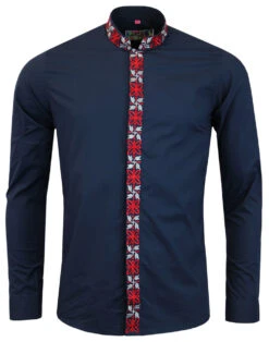 Avory 60s Mandarin Collar Shirt (W) -Trendify Shop madcap england mandarin shirt navy 5 11359.1661270619
