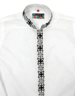 Avory 60s Mandarin Collar Shirt (W) -Trendify Shop madcap england mandarin shirt white 2 43245.1661270636