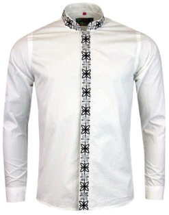 Avory 60s Mandarin Collar Shirt (W) -Trendify Shop madcap england mandarin shirt white 5 31424.1661270633