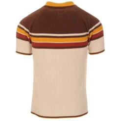 Meteor Mod Rib Zip Neck Polo BIRCH -Trendify Shop madcap england meteor ribbed stripe panel polo 1 41396.1661264749
