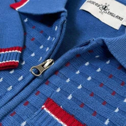 Miles Mod Jacquard Knit Polo (FB) -Trendify Shop madcap england miles jacquard polo federal blue 3 25282.1687189018