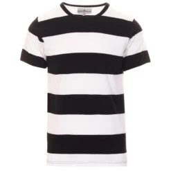 Milne Retro Mod Block Stripe Tee -Trendify Shop madcap england milne block stripe te black white 2 52840.1661269977