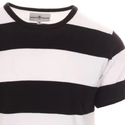 Milne Retro Mod Block Stripe Tee -Trendify Shop madcap england milne block stripe tee black white 4 53562.1661269979