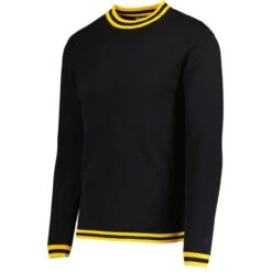 LS Moon Mod Tipped Knit Jumper B/Y -Trendify Shop madcap england moon long sleeve knitted tee black yellow mc587 1 44011.1690373707