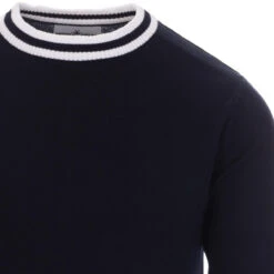 LS Moon Mod Tipped Knit Jumper B/Y -Trendify Shop madcap england moon long sleeve top navy 3 68911.1661262088