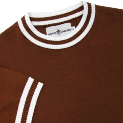 Moon 60s Mod Tipped Knit Tee (B/Y) -Trendify Shop madcap england moon tipped knit tee brown 2 02675.1661266103 1