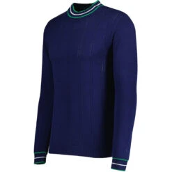 Moore Mod Pointelle Knit Tipped Mock Turtleneck Jumper In Zinfandel -Trendify Shop madcap england moore ls jumper navy mc1049 21 74065.1693991740 1