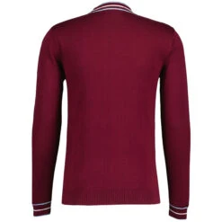Moore Mod Pointelle Knit Tipped Mock Turtleneck Jumper In Zinfandel -Trendify Shop madcap england moore tipped pointelle knit tee zinfandel mc1049 1 89417.1695997398