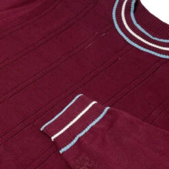 Moore Mod Pointelle Knit Tipped Mock Turtleneck Jumper In Zinfandel -Trendify Shop madcap england moore tipped pointelle knit tee zinfandel mc1049 4 43245.1695997395