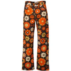 Fiore Retro 70s Wide Leg Trousers G -Trendify Shop madcap england paralleles orange flower2 29330.1661260759 1