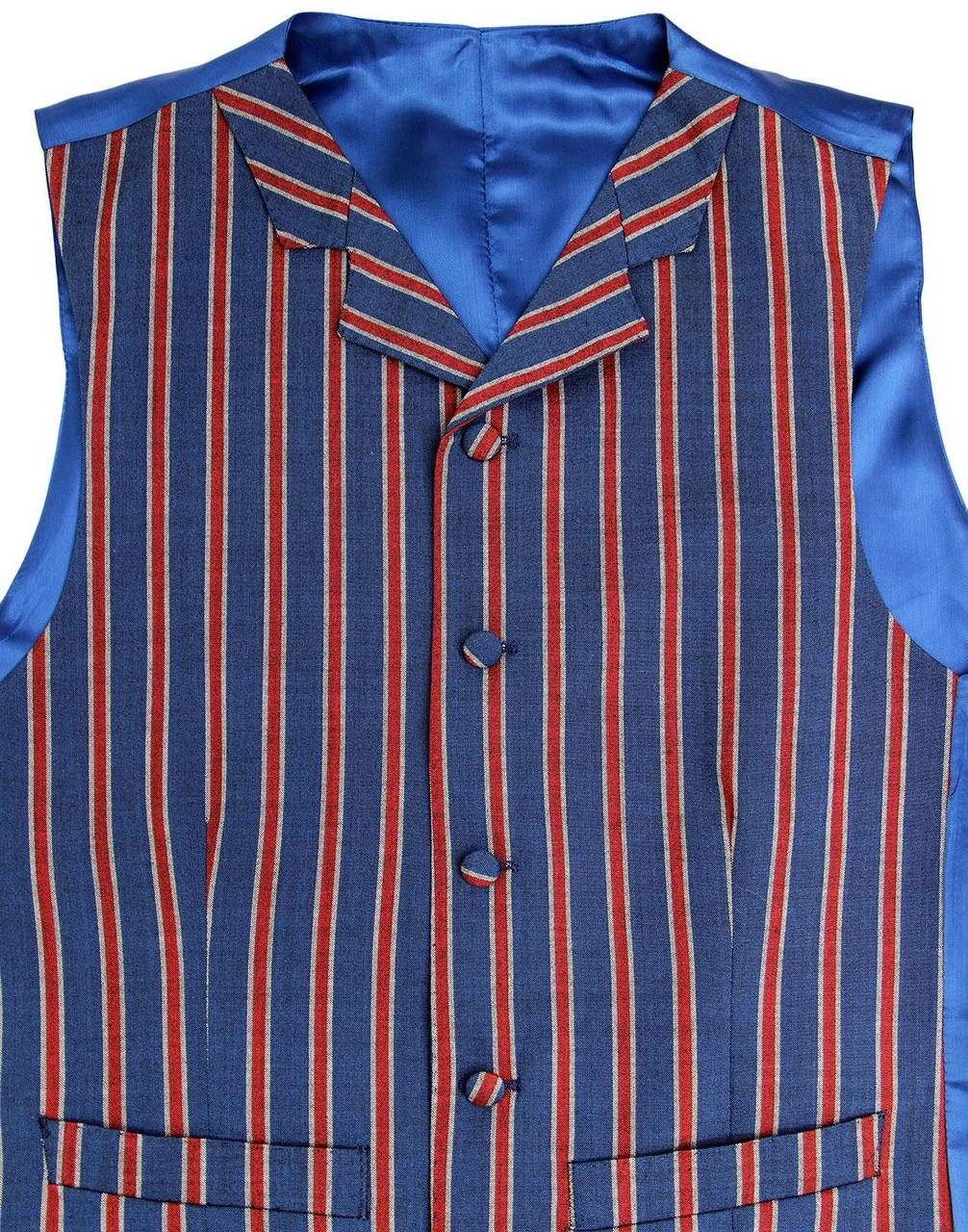 Mod Regatta Stripe Lapel Waistcoat 4 Mod Regatta Stripe Lapel Waistcoat - Image 2