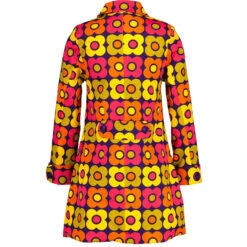 Karina Retro Flower 60s Swing Coat -Trendify Shop madcap england retro flower coat purple 1 23532.1684508712