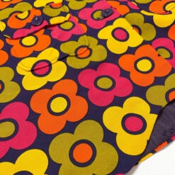 Karina Retro Flower 60s Swing Coat -Trendify Shop madcap england retro flower coat purple 5 07213.1684508715