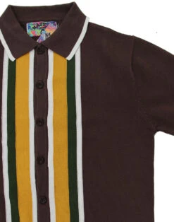 Screamin Jay Mod Square Stripe Polo -Trendify Shop madcap england screamin jay polo brown 2 37507.1661269837