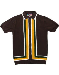 Screamin Jay 1960s Mod Stripe Polo -Trendify Shop madcap england screamin jay polo brown 3 83692.1661269840 1