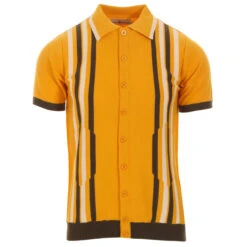 Shockwave Mod Stripe Knit Polo Top -Trendify Shop madcap england shockwave knitted polo top amber 3 76591.1661264927 2