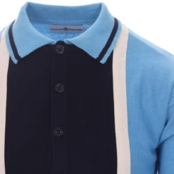 Marriott Suede Men's Mod Polo Cardigan - Black -Trendify Shop madcap england suede marriott button through polo blue 1 47093.1661265238