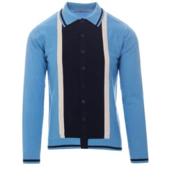 Marriott Suede Men's Mod Polo Cardigan - Black -Trendify Shop madcap england suede marriott button through polo top blue 5 09080.1661265236